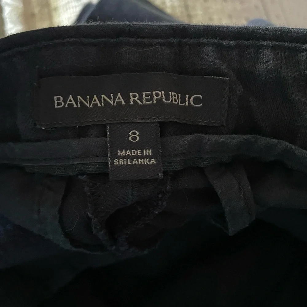 Banana Republic Women’s Slim Wide-Leg Linen Cotton Cropped Pants 8 Black